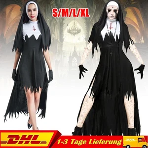 Kostüm Damen Zombie Nonne Schwester Ordensschwester Karneval Fasching Halloween - Bild 1 von 28