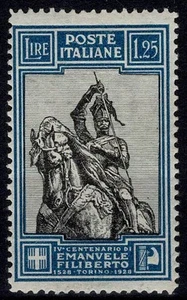 1928 Kingdom Italy Emanuele Filiberto 1.25 Lire Dent. 13 3/4 Mlh White MF130507 - Picture 1 of 3