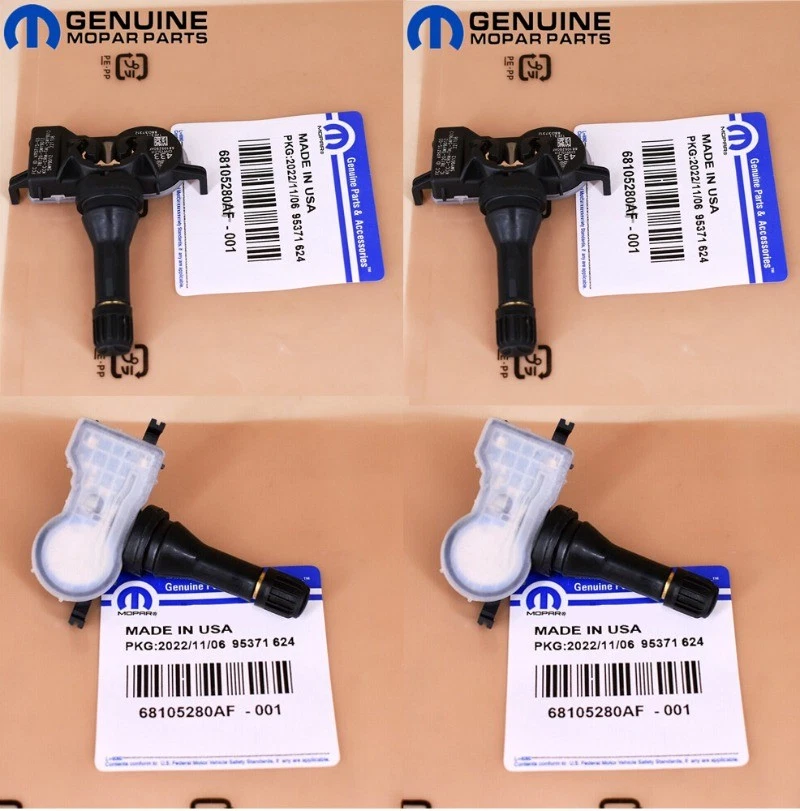 4Pcs Genuine 68249197AA Tire Pressure Sensor TPMS For Dodge Ram 1500 2500 3500 - Imagem 1 de 4