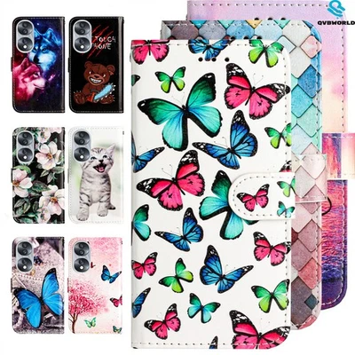Painted PU Leather Flip Wallet Stand Cover for Huawei Honor 400 300 200 90 X7C - Image 1 of 4