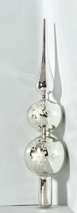 Vtg Silver Christmas Mercury Tree Topper White Snowflake 12” - Picture 1 of 11