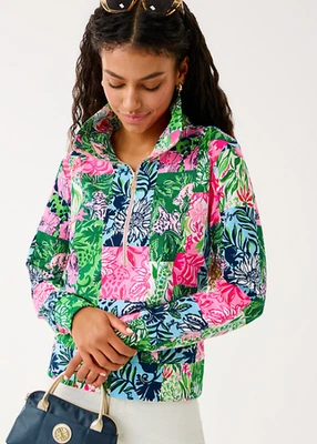NWT Lilly Pulitzer UPF 50+ Eleni Pullover Multi Party Punch Patch, Choose Size - Image 1 of 4