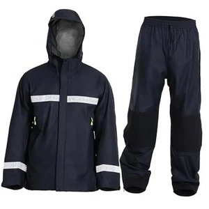 Men's Pro Fishing Rain Suit: Waterproof, Reflective Jacket and Pants Set - - Picture 1 of 7
