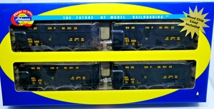 Athearn 76409 HO 4 Car Set Seaboard Coast Line SCL 40' Wood Chip Ribbed Hopper - Foto 1 di 7
