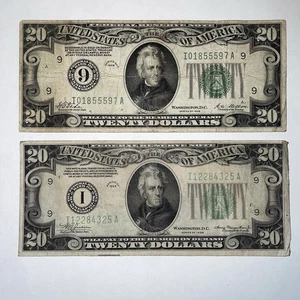 1928 $20 Dollar Bill & 1934 $20 Dollar Federal Reserve Notes • Collectors Lot - Picture 1 of 8