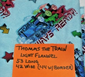 Vintage~Thomas the Train~Fabric~2010~53"x42"~ALWAYS READY~Tank Engine & Friends - Picture 1 of 10