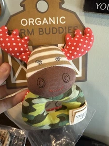 Organic Farm Buddies Margeaux Moose Plush Rattle - Picture 1 of 3