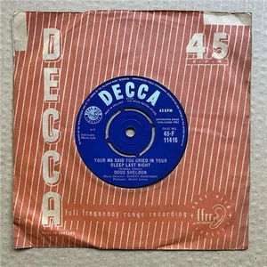 DOUG SHELDON YOUR MAMA SAID YOU CRIED IN YOUR SLEEP 7" 1961 with you're only foo - Picture 1 of 1
