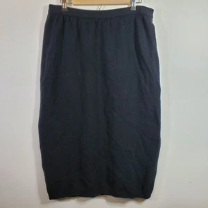 Vintage 90er Y@K Essence schwarzer langer Rock 100 % reine Schurwolle UK 16/18 US 14 L LESEN - Bild 1 von 12