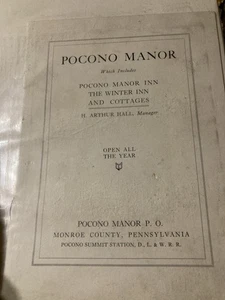 Early Pocono Manor Pennsylvania Travel Brochure 1920s Golf Tennis Skiing - Picture 1 of 8
