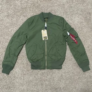 Chaqueta de bombardero Alpha Industries MA-1 Skymaster para hombre XS verde salvia vuelo militar - Imagen 1 de 13