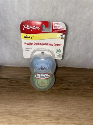 Playtex Binky Silicone Pacifiers 0-6m Most Like Mother Nipple Blue Green  NEW - Image 1 of 3