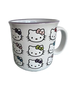NEW Hello Kitty Faces w/ Multi-Color Bows 20oz Ceramic Camper Style Mug - Picture 1 of 6