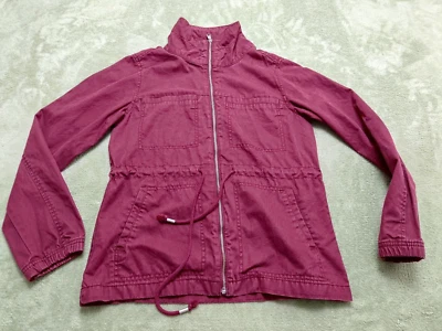 Old Navy Girls Burgundy Full Zip Drawstring Jacket Size Small - Image 1 of 4