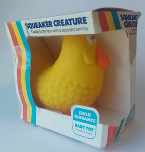RARE Vtg 1983 CBS Toys Child Guidance Squeaker Creature Yellow Bird Baby Toy - Picture 1 of 10