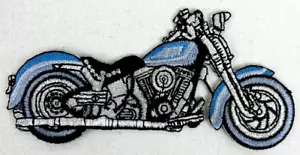 Parche bordado azul y plateado para motocicleta Harley Davidson azul y plateado en V-Twin piloto bajo - Imagen 1 de 3