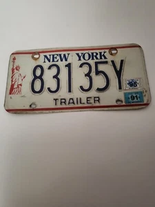 New York Statue of Liberty 1991 Trailer  license plate  - Picture 1 of 1