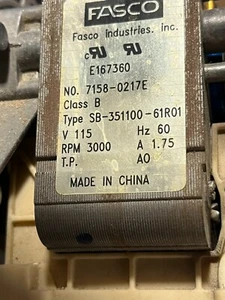 Gruppo motore soffiatore induttore bozza FASCO 7058-0217 7158-0217E SB-351100-61R01 - Foto 1 di 3