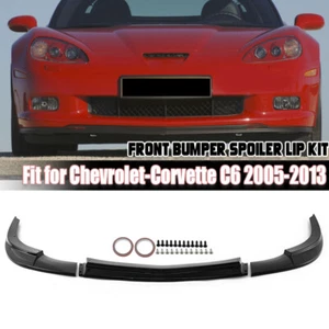 Para Corvette C6 Z06 06~13 | Kit de labios divisores de parachoques delantero negro brillante estilo ZR1 - Imagen 1 de 12