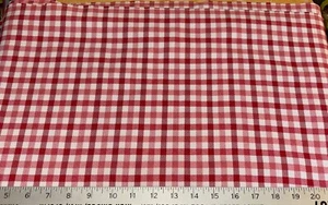 Vintage rot & weiß Schachbrett Poly Baumwolle Stoff 56 Zoll x 2 Yds schwer - Bild 1 von 2