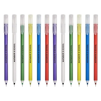 MATADOR HI-SCHOOL BALLPOINT GEL INK- Black, Blue &Red Ink 12 PCS: ✔FAST Delivery - Image 1 of 4