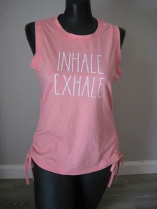 Rae Dunn Women's "INHALE EXHALE" Drawstring Active Tank - Picture 1 of 9