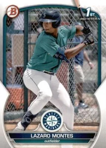 2023 Bowman Lazaro Montes #BP-58 Seattle Mariners - Picture 1 of 2