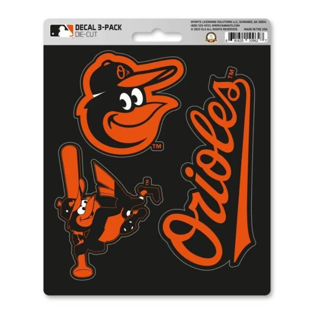 Baltimore Orioles Logo Single Sheet Of 3 Vinyl Stickers - Image 1 of 1