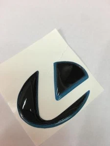 PEGATINA DE INSIGNIA CENTRAL DEL VOLANTE DEL COCHE NEGRO AZUL - Imagen 1 de 2