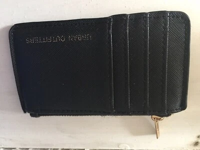Urban Outfitters Cuero Negro Tarjetero Bolsa Cartera GRATIS UK P&P Foto 1 de 4