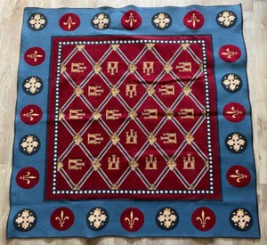 JULES PANSU SAINTE CHAPELLE 52" Square Jacquard Throw - France - VGUC - Picture 1 of 4