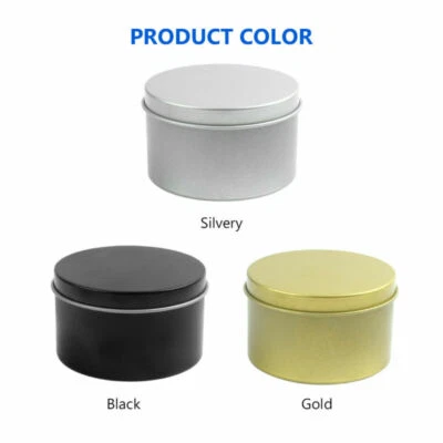 Candle Tin Cans With Lids For Candle Making Jars Kit 3.5oz DIY Empty Box Bulk - Image 1 of 4
