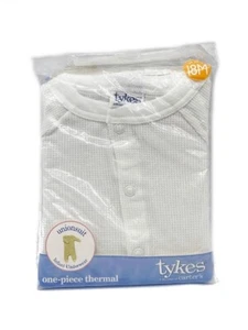 Tykes by Carters Toddler Girl One Piece thermal Footed PJ White 18 mon - Picture 1 of 2