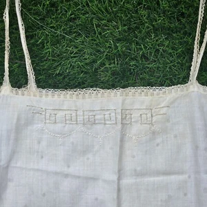 1920s Flapper Style Cotton Lace Chemise Camisole Teddy Lingerie Large Size - Picture 1 of 11