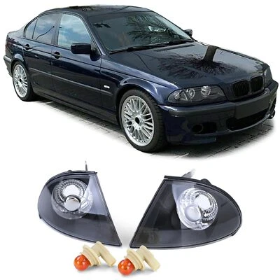 Vetro trasparente indicatore di direzione nero fumo adatto per BMW Serie 3 E46 berlina Touring 98-01 - Immagine 1 di 4