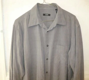 Men's Alfani casual shirt charcoal gray button front size M - Picture 1 of 3