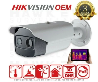 HAWK EYE SURVEILLANCE Hikvision OEM 2MP Thermal&Optical Bi-Spectrum Network Bullet for DS-2TD2617-3/V1