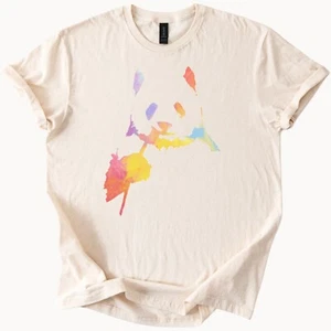 Watercolor Panda Bear T-Shirt Colorful Animal Graphic Tee - Picture 1 of 6