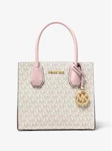 Michael Kors Mercer Messenger Medium Crossbody Bag Vanilla Powder Blush - Picture 1 of 3