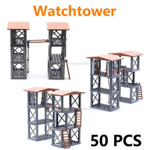 MOC Modern WWII Military Watchtower Battle Scene Building Blocks Bricks Custom
