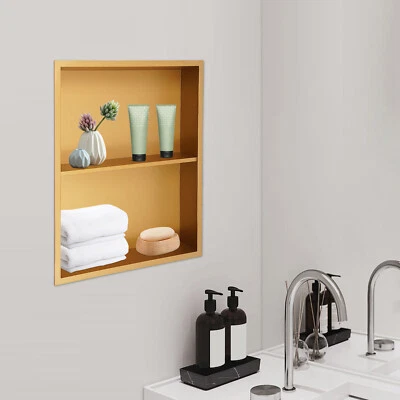 Mueble de pared empotrado de nicho de ducha de acero inoxidable para almacenamiento de baño Foto 1 de 4
