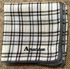 HANDKERCHIEF VINTAGE GRAY PLAID CHECK ART CLASSIC COTTON MEN'S POCKET SQUARE 19" - Picture 1 of 3