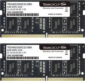 TEAMGROUP Elite DDR4 16GB Kit (2 X 8GB) 3200Mhz PC4-25600 CL22 - Picture 1 of 12