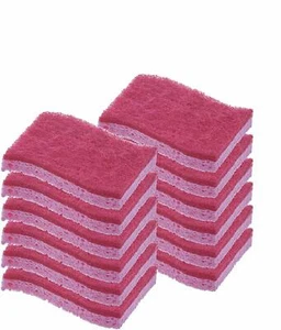 Superio Non-Scratch Cellulose Sponge with Scouring Pad - Red (12 Pack) - Picture 1 of 1