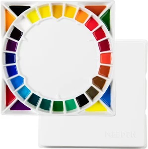 MEEDEN Large 32-Well Ceramic Watercolor Palette with Lid, Porcelain Paint Palett - Picture 1 of 6