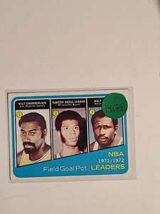Topps Basketball #173 - 1971-72 NBA Field Goal % Leaders Wilt/Kareem
