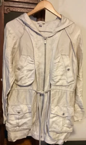 Witchery Cream Linen/Modal Long Sleeved Hooded jacket - Small Size - Picture 1 of 3