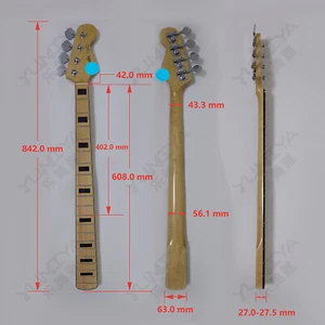 Per Fender Collo Chitarra Basso 4 Corde 20 Fret con Accordatori Collo Acero con LOGO - Foto 1 di 11