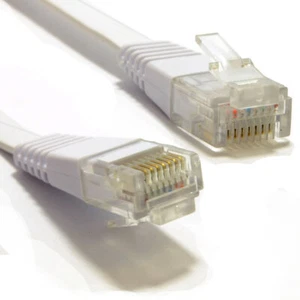 Câble patch Internet Ethernet LAN 10 m profil bas GIGABIT RJ-45 BLANC - Photo 1/12