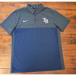 Tampa Bay Nike MLB gray and blue polo shirt mens size L